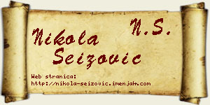 Nikola Seizović vizit kartica